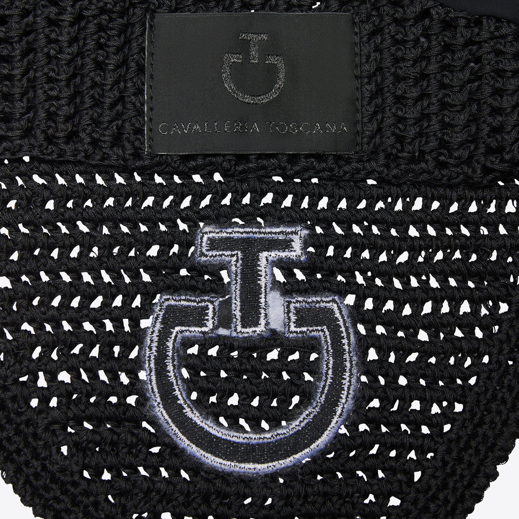 Bonnet Crochet Cavalleria Toscana – Noir Logo Blanc