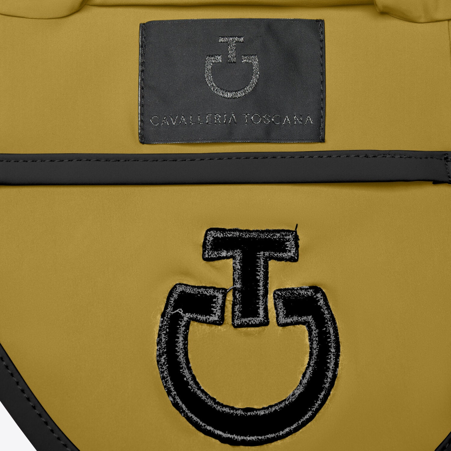 Bonnet cheval Cavalleria Toscana en jersey technique – Miel, galon et logo noir