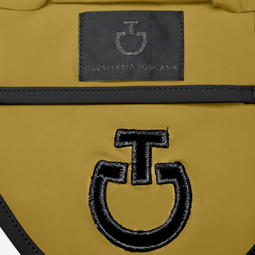 Bonnet cheval Cavalleria Toscana en jersey technique – Miel, galon et logo noir
