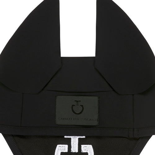 Bonnet cheval Cavalleria Toscana en jersey technique – Noir galon logo Blanc