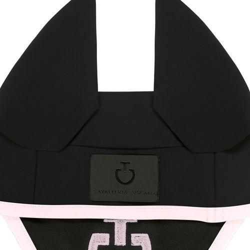 Bonnet cheval Cavalleria Toscana en jersey technique – Noir galon logo Violet Ice
