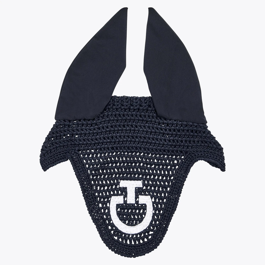 Bonnet Crochet Cavalleria Toscana – Marine Logo Blanc