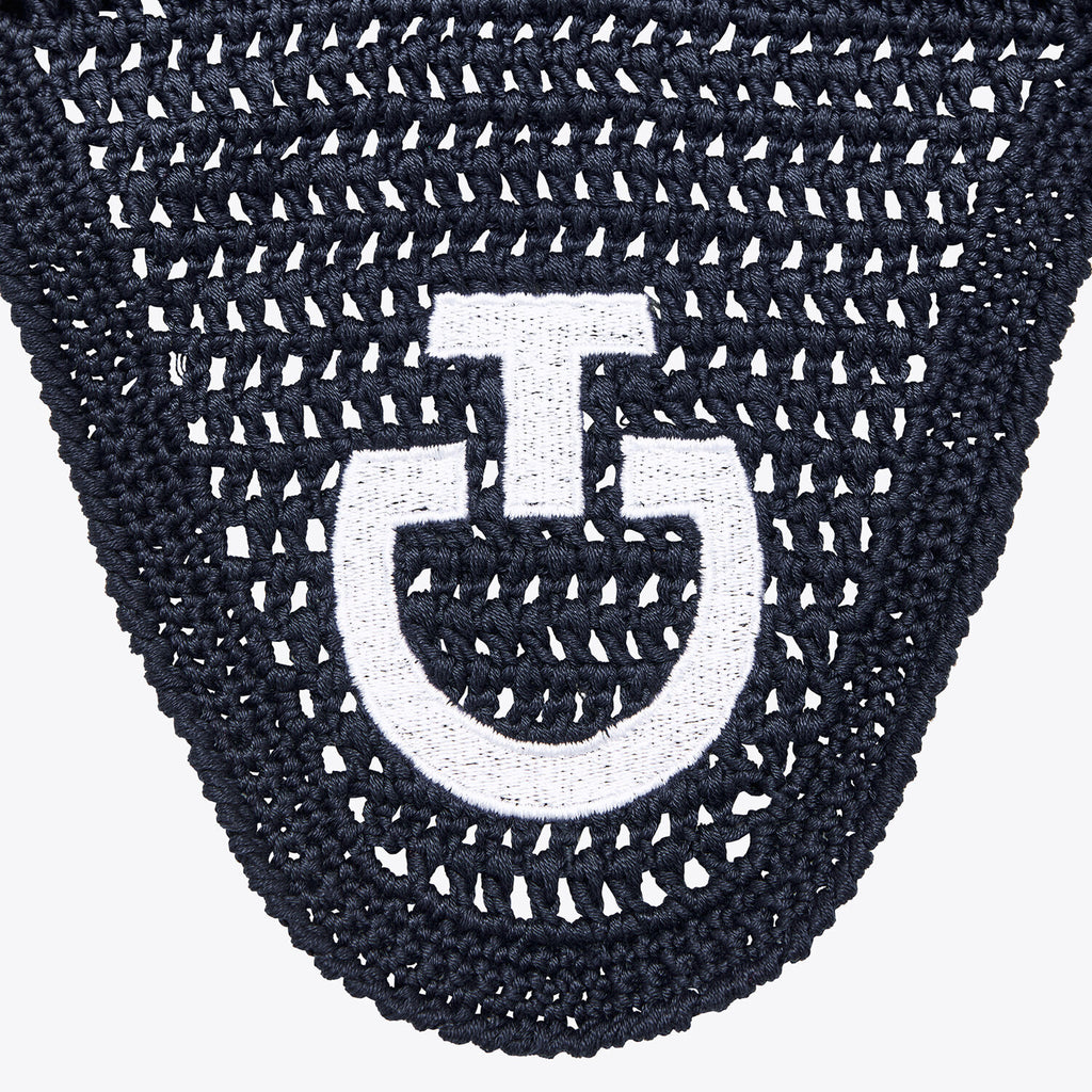 Bonnet Crochet Cavalleria Toscana – Marine Logo Blanc