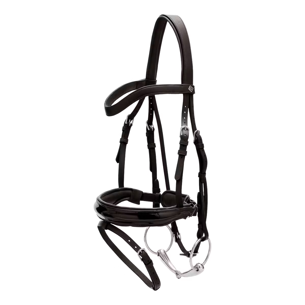 Bridon Muserolle Combinée Large Vernie WORKING – Noir