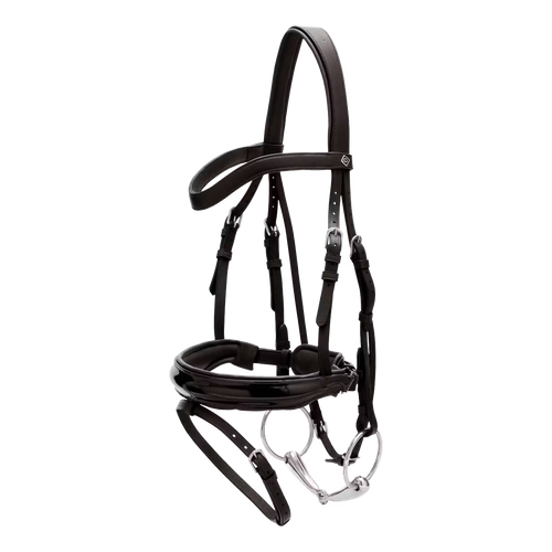 Bridon Muserolle Combinée Large Vernie WORKING – Noir
