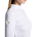Polo technique manches longues Cavalleria Toscana – Femme, Perforated Jersey Blanc