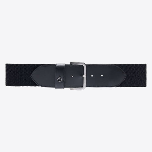 Ceinture extensible Cavalleria Toscana – Tissu stretch & boucle logo Noir