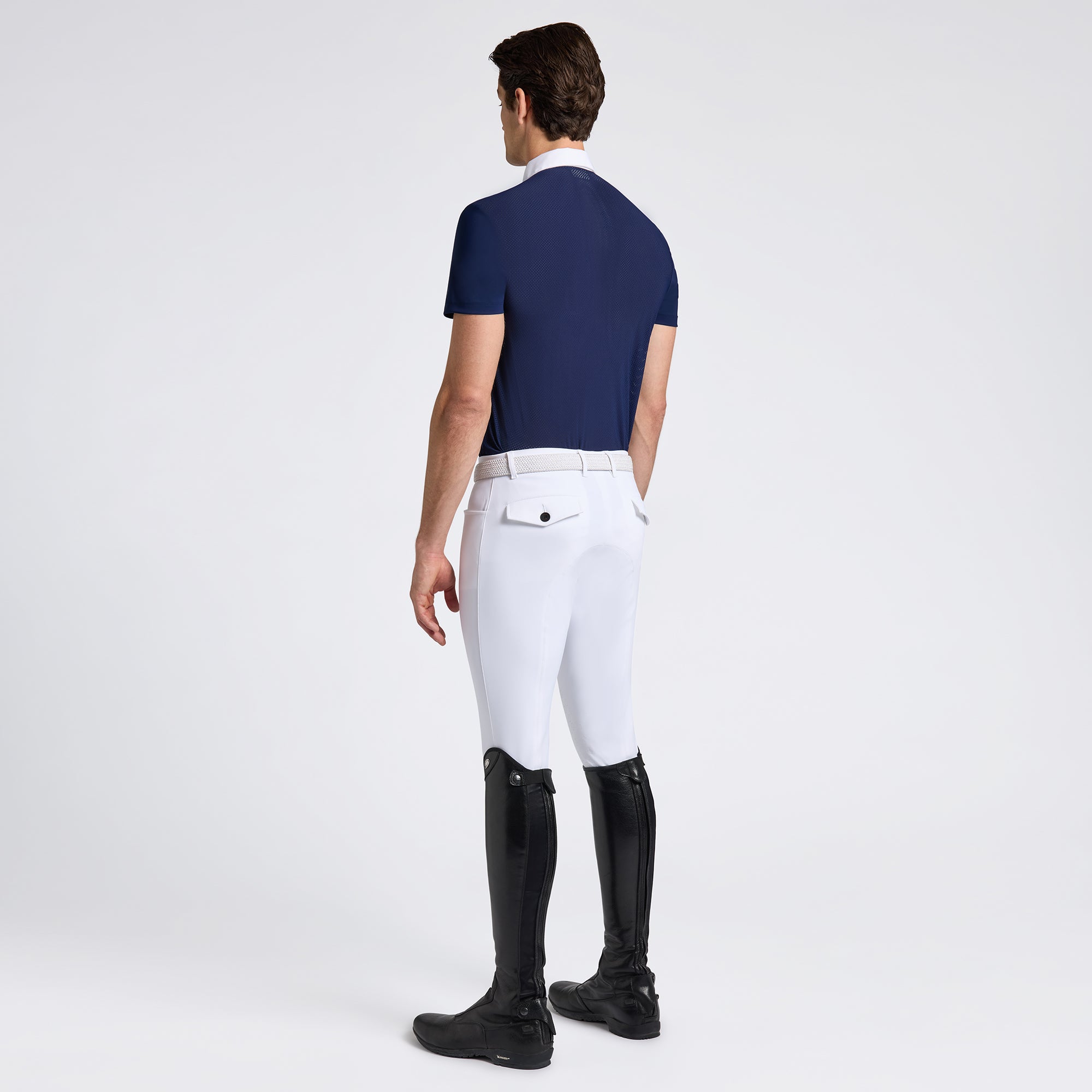 Chemise de concours homme Cavalleria Toscana zippée – Bleu Nuit