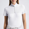Polo de concours femme Cavalleria Toscana – Manches courtes, Blanc