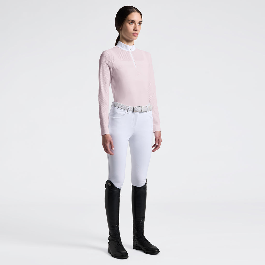 Chemise de Concours Manches Longues Femme Cavalleria Toscana Perforated Violet Ice