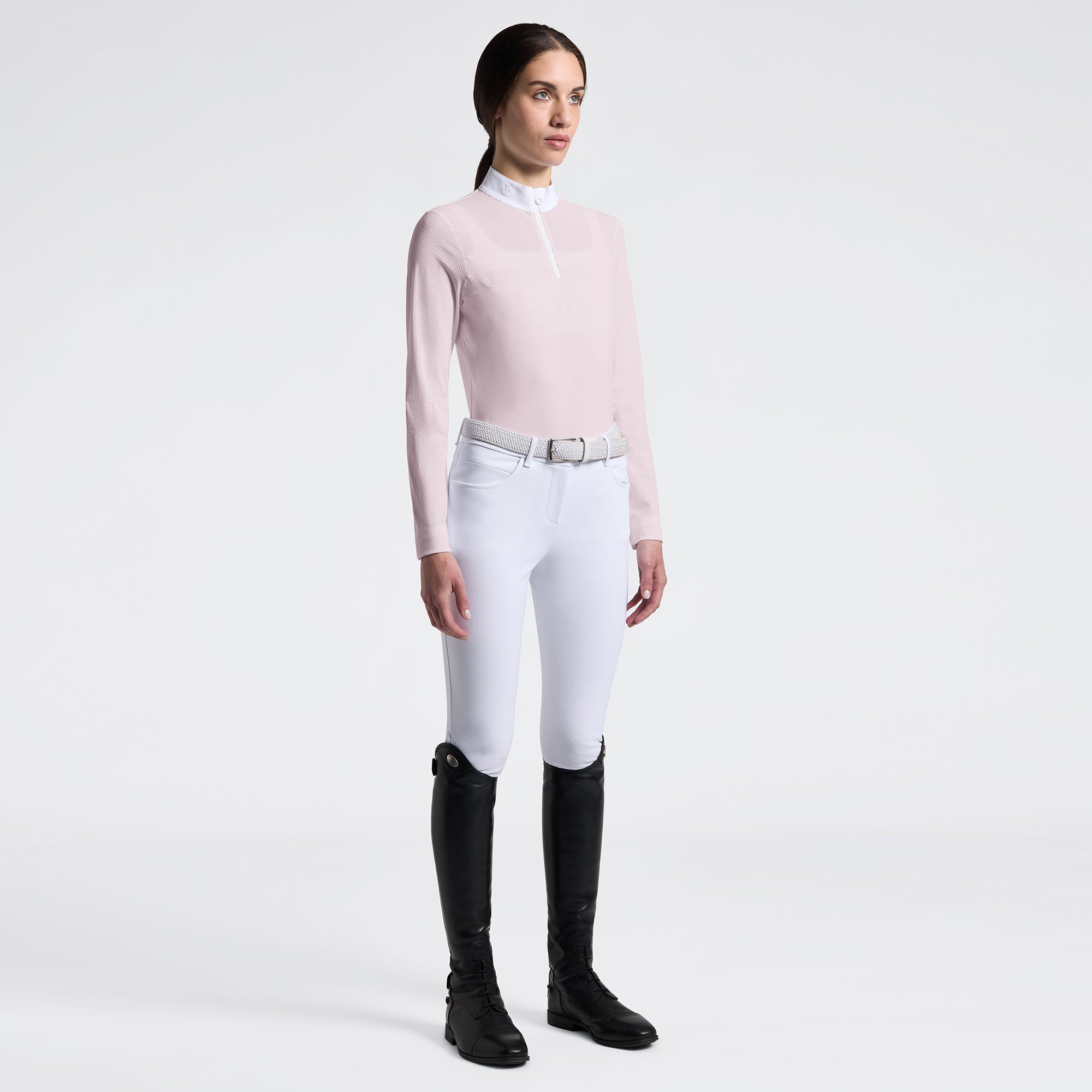 Chemise de Concours Manches Longues Femme Cavalleria Toscana Perforated Violet Ice