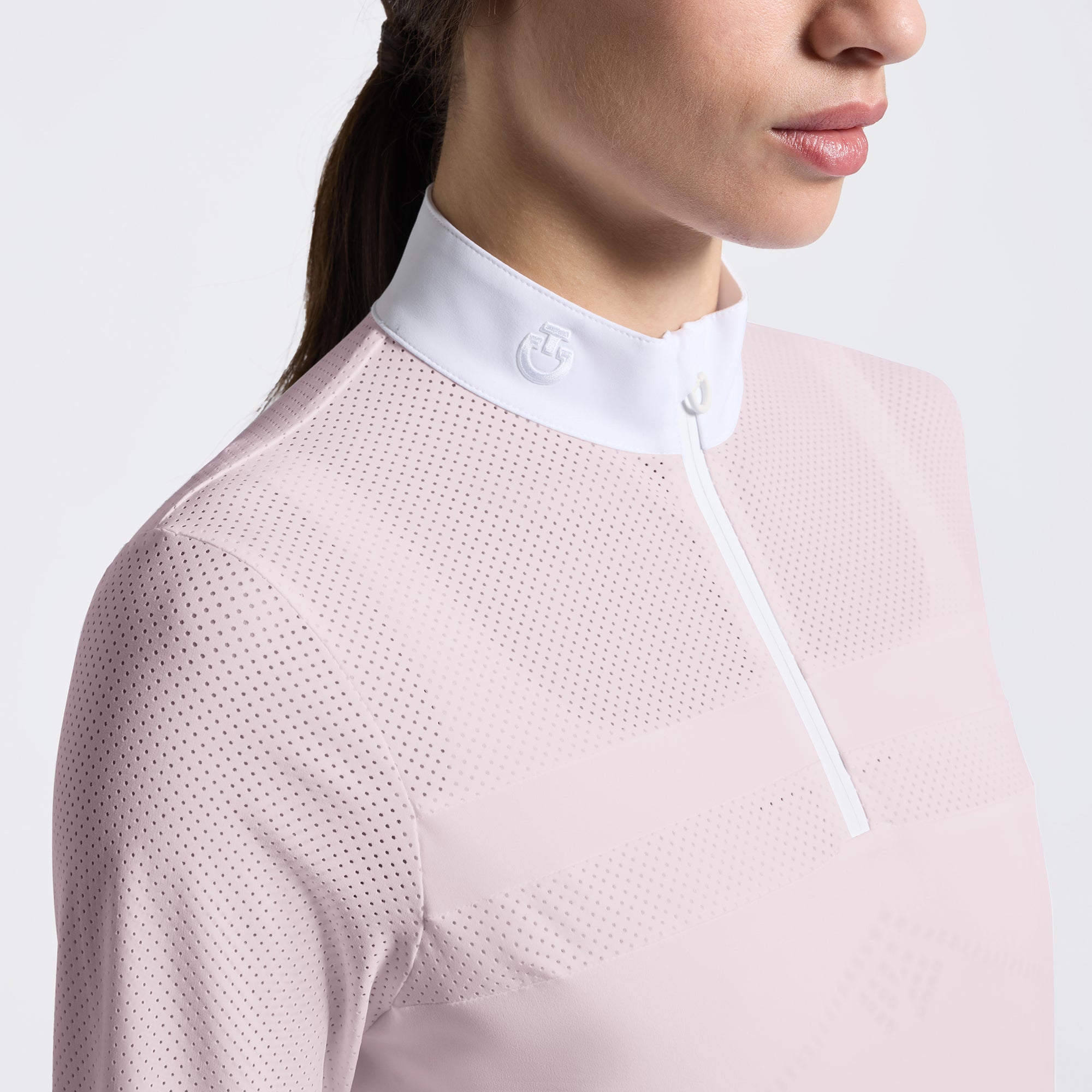 Chemise de Concours Manches Longues Femme Cavalleria Toscana Perforated Violet Ice