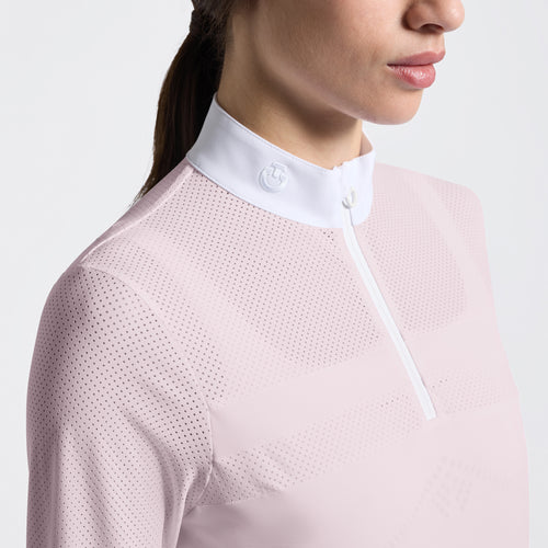 Chemise de Concours Manches Longues Femme Cavalleria Toscana Perforated Violet Ice