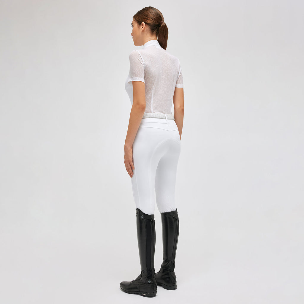 Chemise de concours femme Cavalleria Toscana – Manches courtes, Blanche
