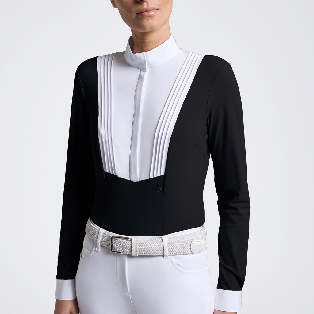 Chemise de concours manches longues femme Cavalleria Toscana – Noir