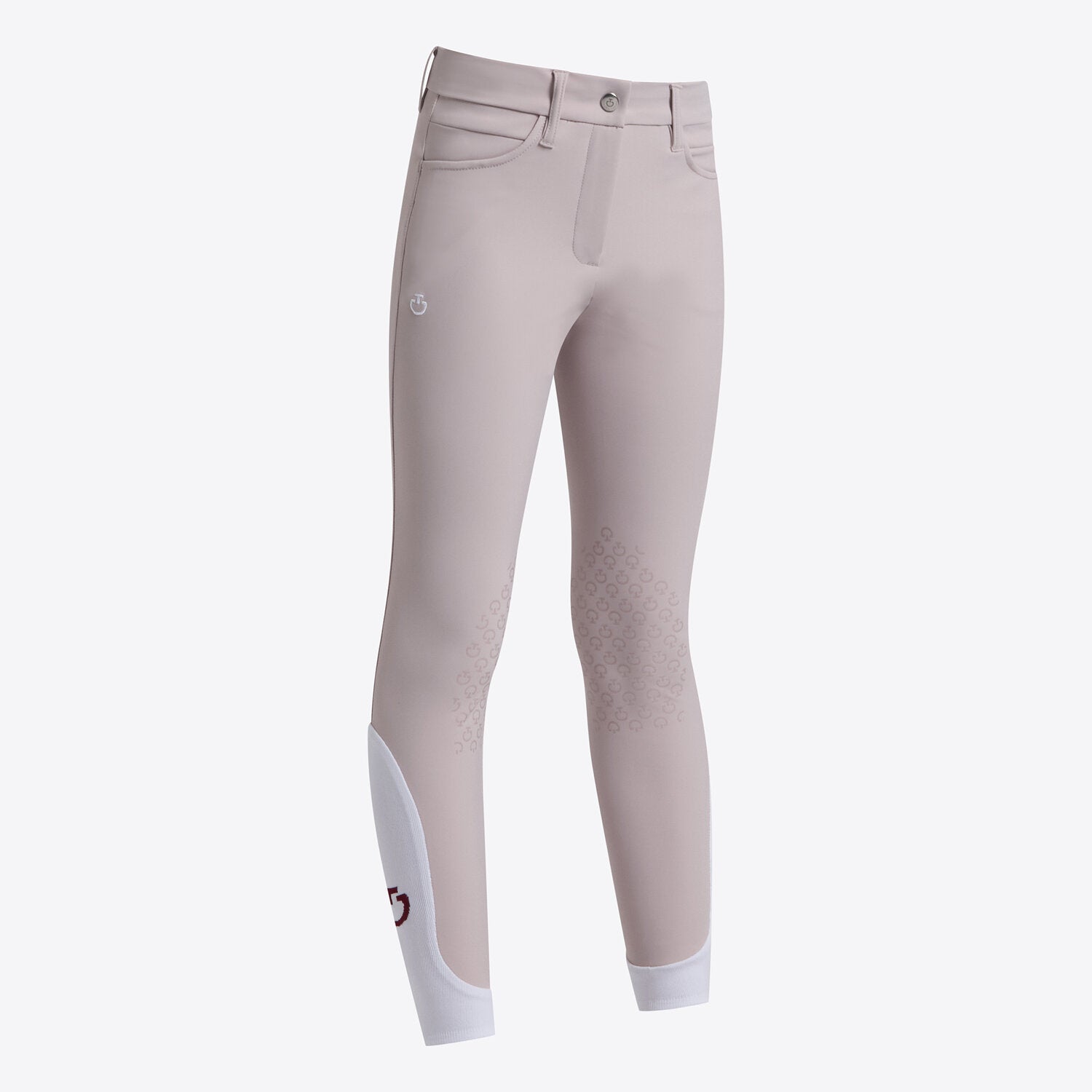 Pantalon d’équitation fille Cavalleria Toscana – Jersey technique & grip genoux Violet Ice