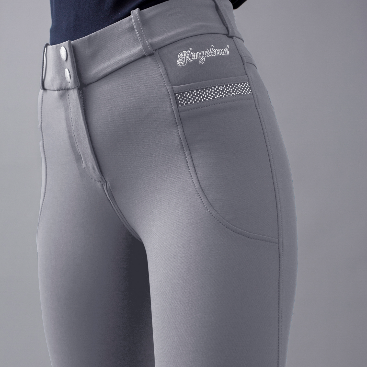 Pantalon d’Équitation Femme Kingsland kadi Gris Clair