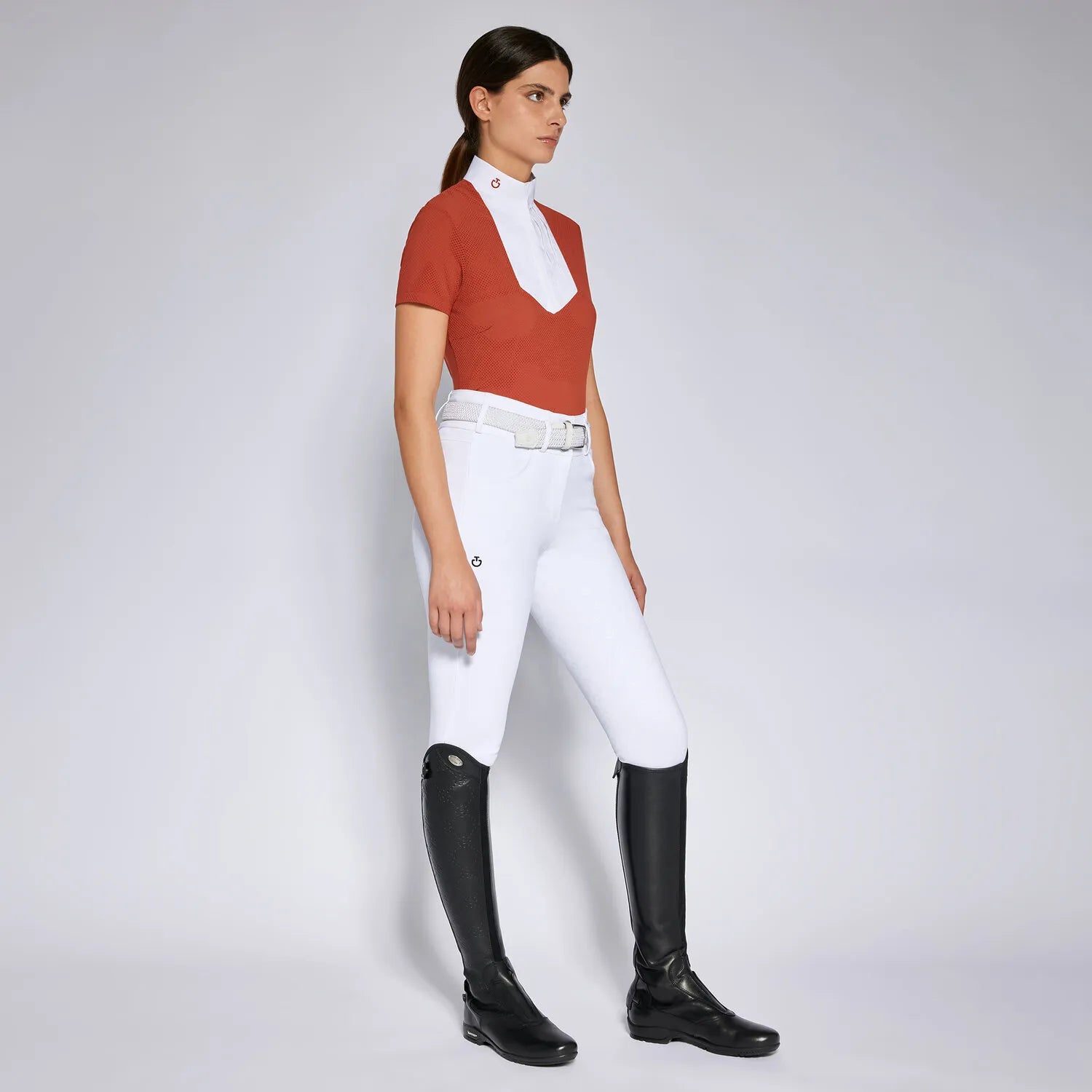 Polo de concours femme Cavalleria Toscana – Manches courtes terracotta