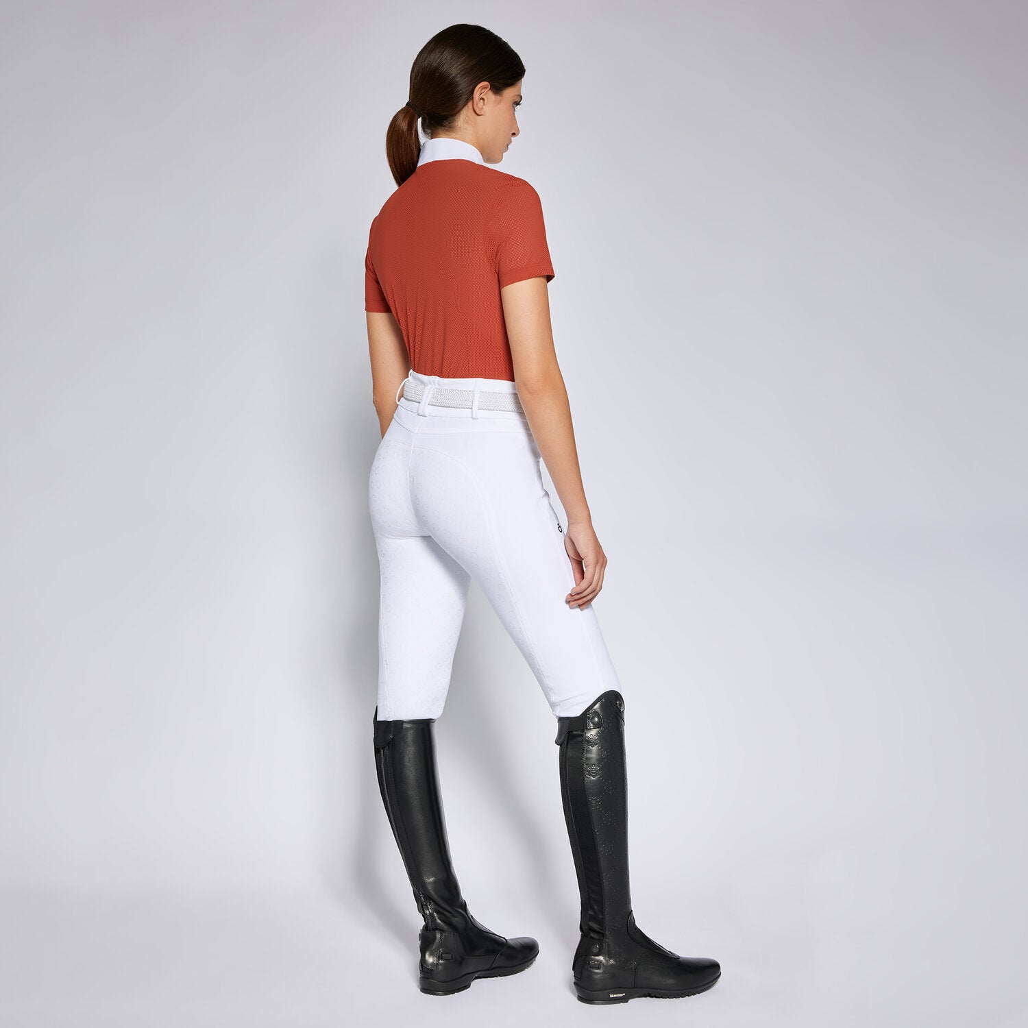 Polo de concours femme Cavalleria Toscana – Manches courtes terracotta
