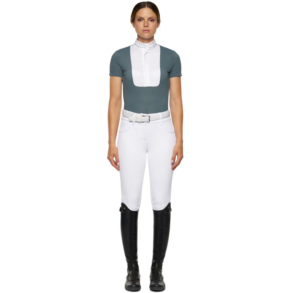 Polo de concour Cavalleria Toscana manches courtes – Bleu Paon