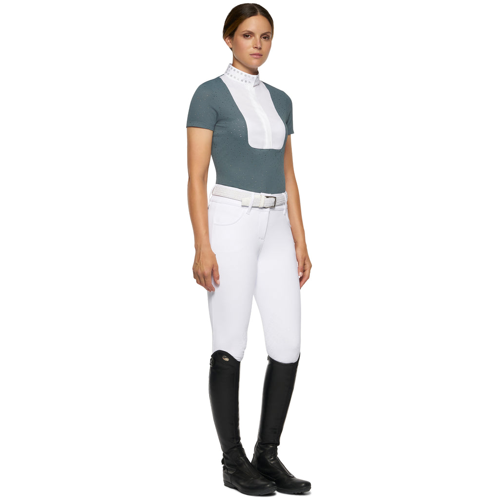 Polo de concour Cavalleria Toscana manches courtes – Bleu Paon