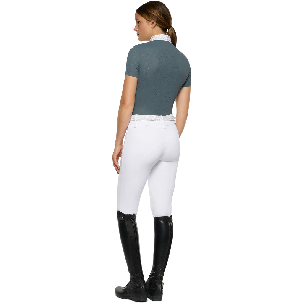 Polo de concour Cavalleria Toscana manches courtes – Bleu Paon