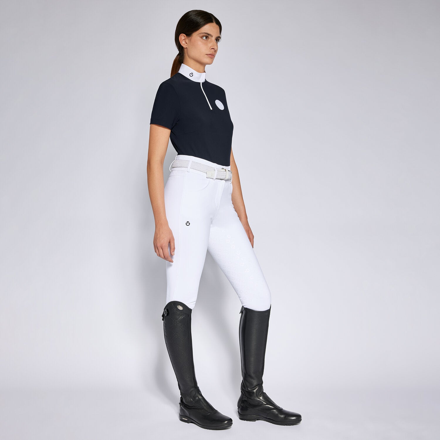 Polo de concours manches courtes zippé  Cavalleria Toscana – Marine