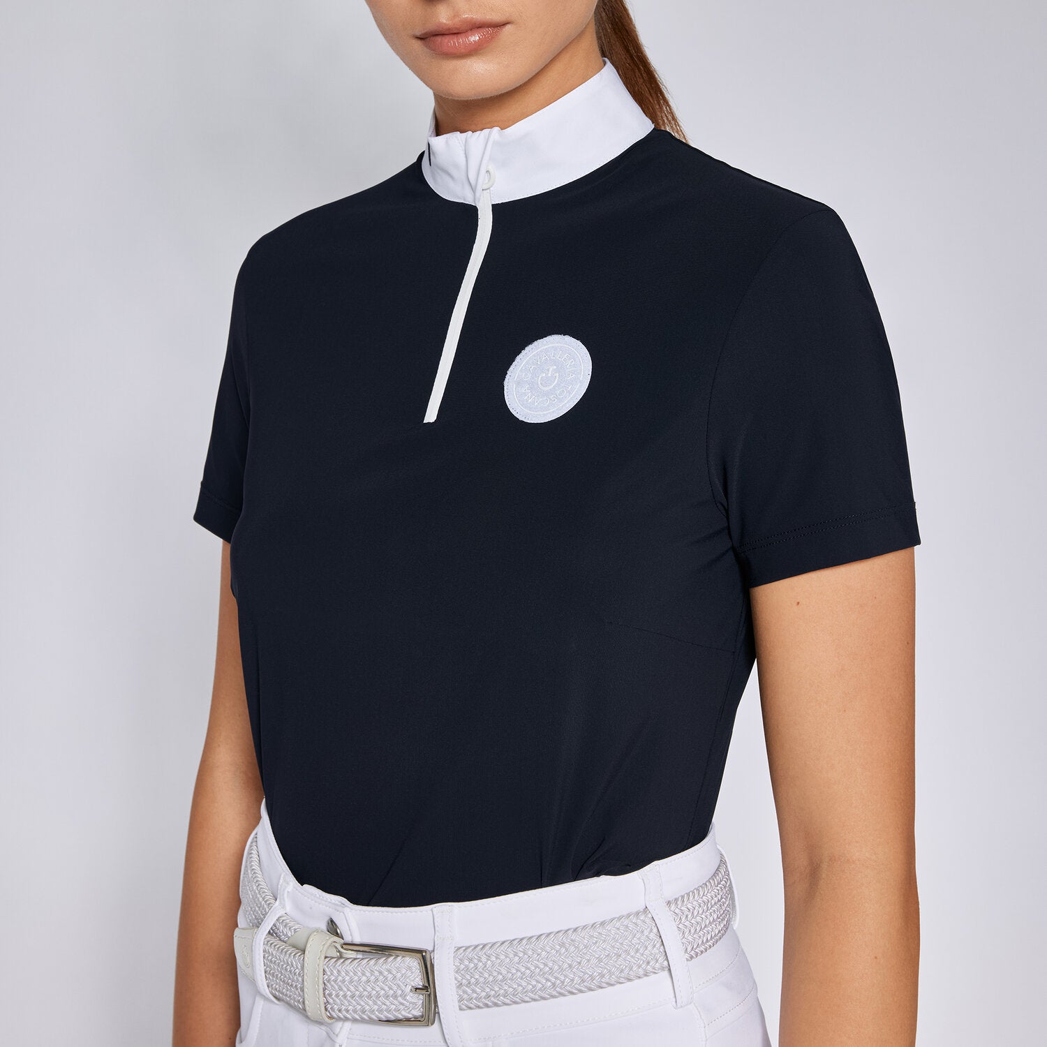 Polo de concours manches courtes zippé  Cavalleria Toscana – Marine