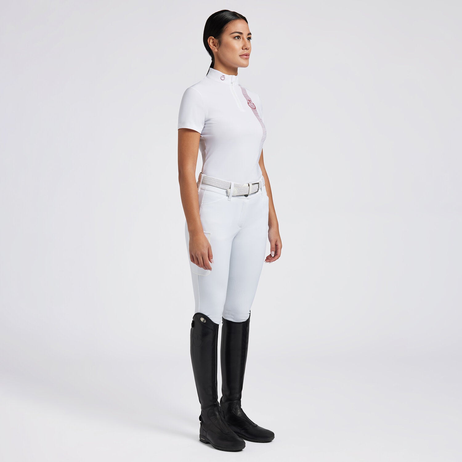 Polo de concours Cavalleria Toscana – Manches courtes, Blanc Pop Art
