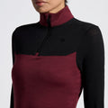 Polo technique Cavalleria Toscana femme – Manches longues Bordeaux & Noir