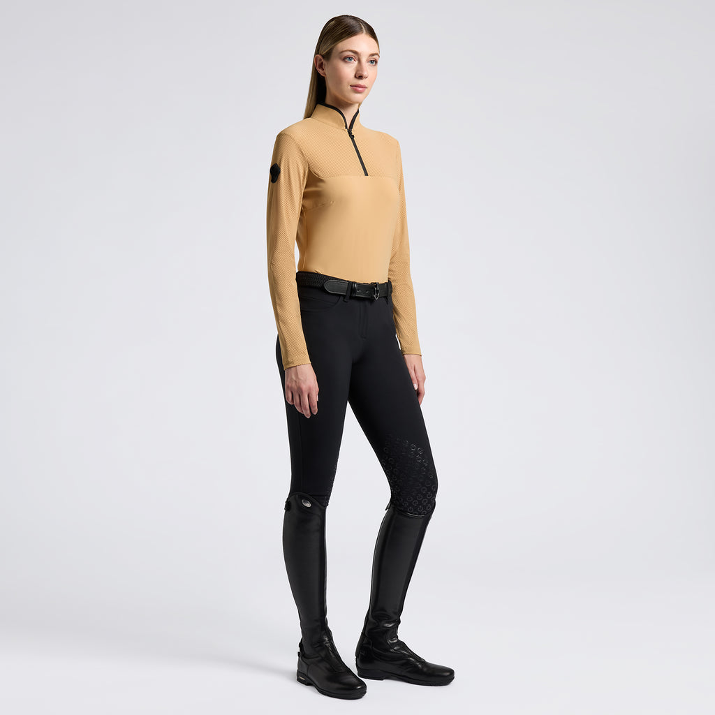 Polo technique manches longues Cavalleria Toscana – Femme, couleur Tan