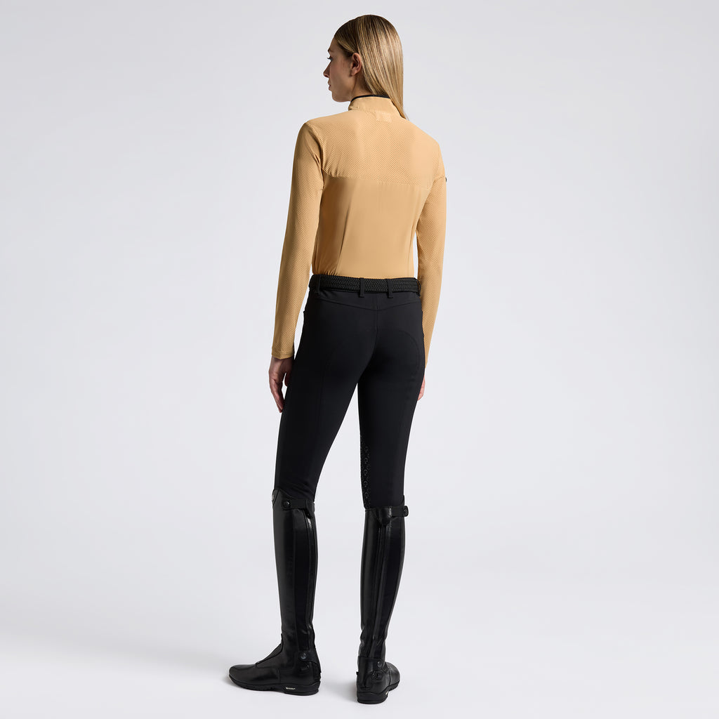 Polo technique manches longues Cavalleria Toscana – Femme, couleur Tan