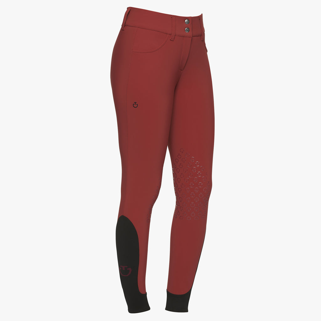 Pantalon d’équitation femme Cavalleria Toscana – Taille haute Rouge Coquelicot