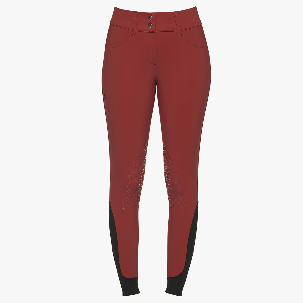 Pantalon d’équitation femme Cavalleria Toscana – Taille haute Rouge Coquelicot