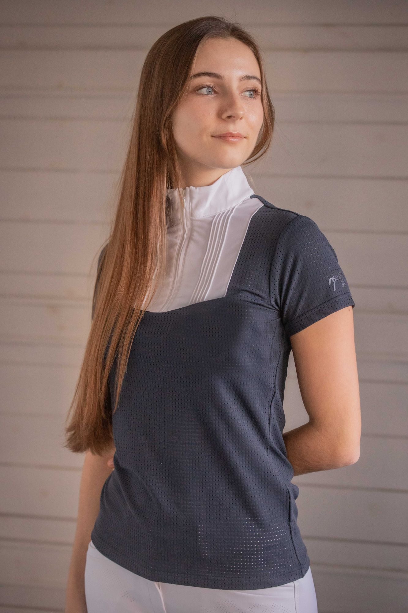 Polo de Concours Femme Florence Mesh Marine Manches Courtes – Pénélope