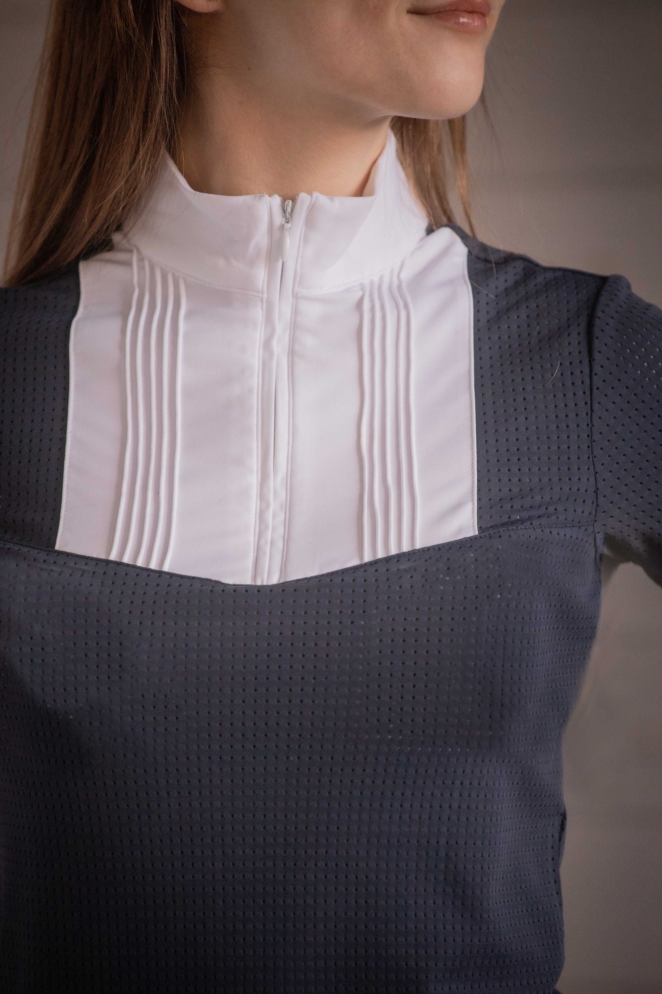 Polo de Concours Femme Florence Mesh Marine Manches Courtes – Pénélope