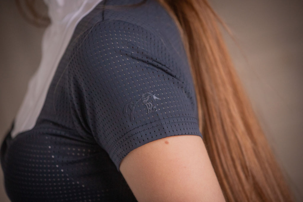 Polo de Concours Femme Florence Mesh Marine Manches Courtes – Pénélope