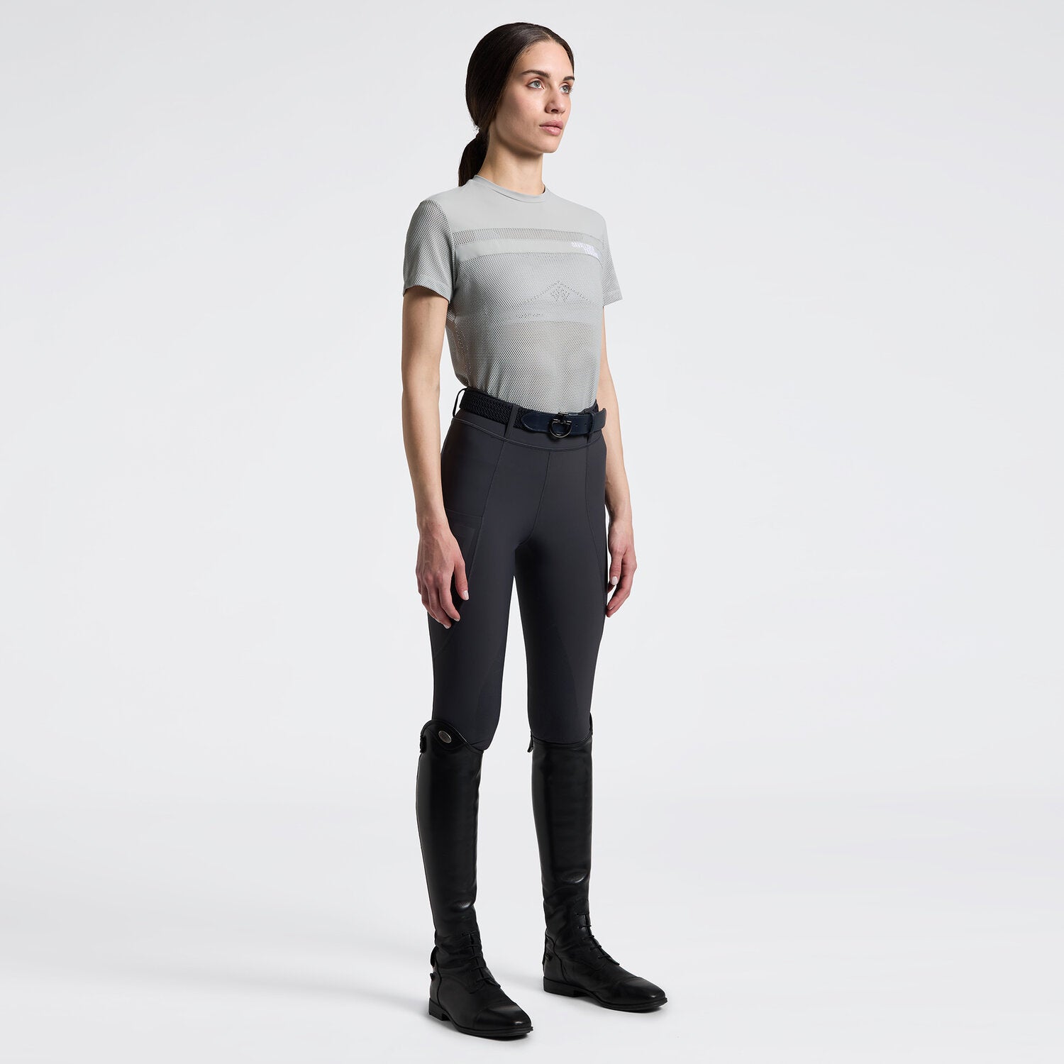 T-shirt technique perforé femme Cavalleria Toscana – Léger & respirant coloris Agave