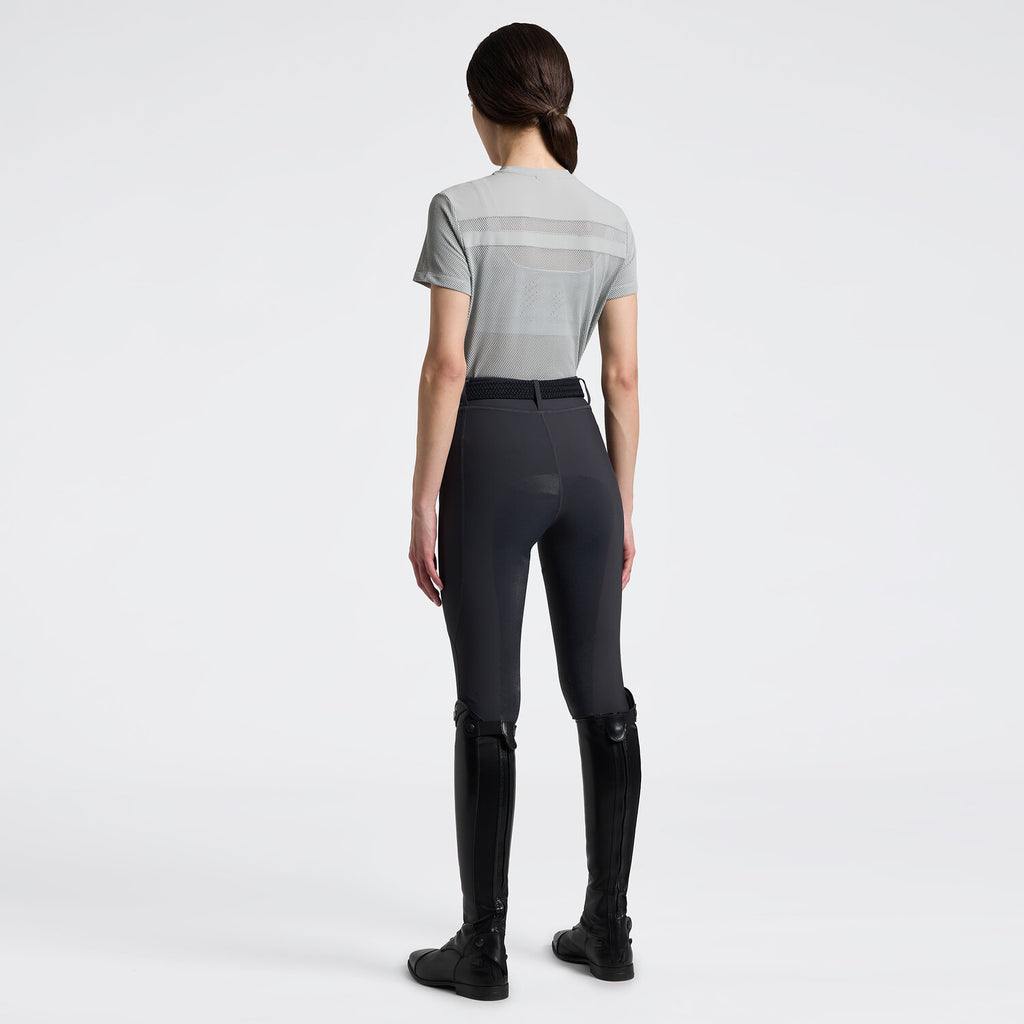 T-shirt technique perforé femme Cavalleria Toscana – Léger & respirant coloris Agave