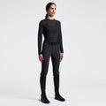 T-shirt de compétition à manches longues pour femmes, en tissu entièrement perforé avec logo monochrome sur la poitrine