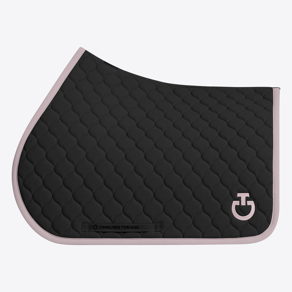 Tapis de selle Circular Quilted Cavalleria Toscana – Noir galon et logo Violet Ice