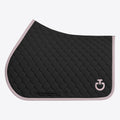 Tapis de selle Circular Quilted Cavalleria Toscana – Noir galon et logo Violet Ice
