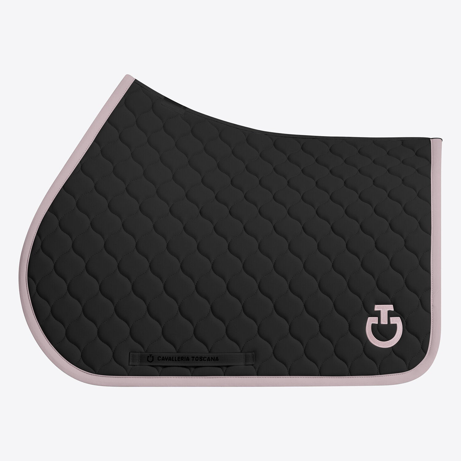 Tapis de selle Circular Quilted Cavalleria Toscana – Noir galon et logo Violet Ice