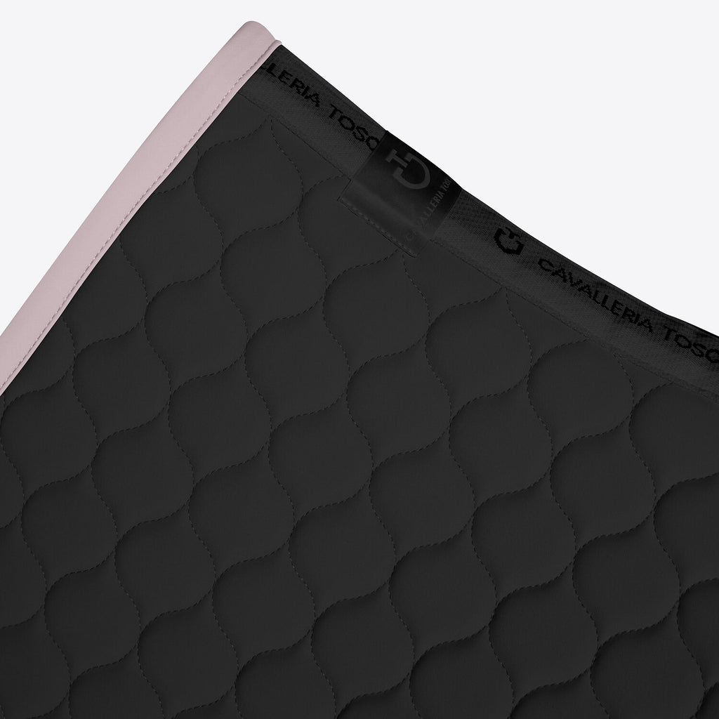 Tapis de selle Circular Quilted Cavalleria Toscana – Noir galon et logo Violet Ice