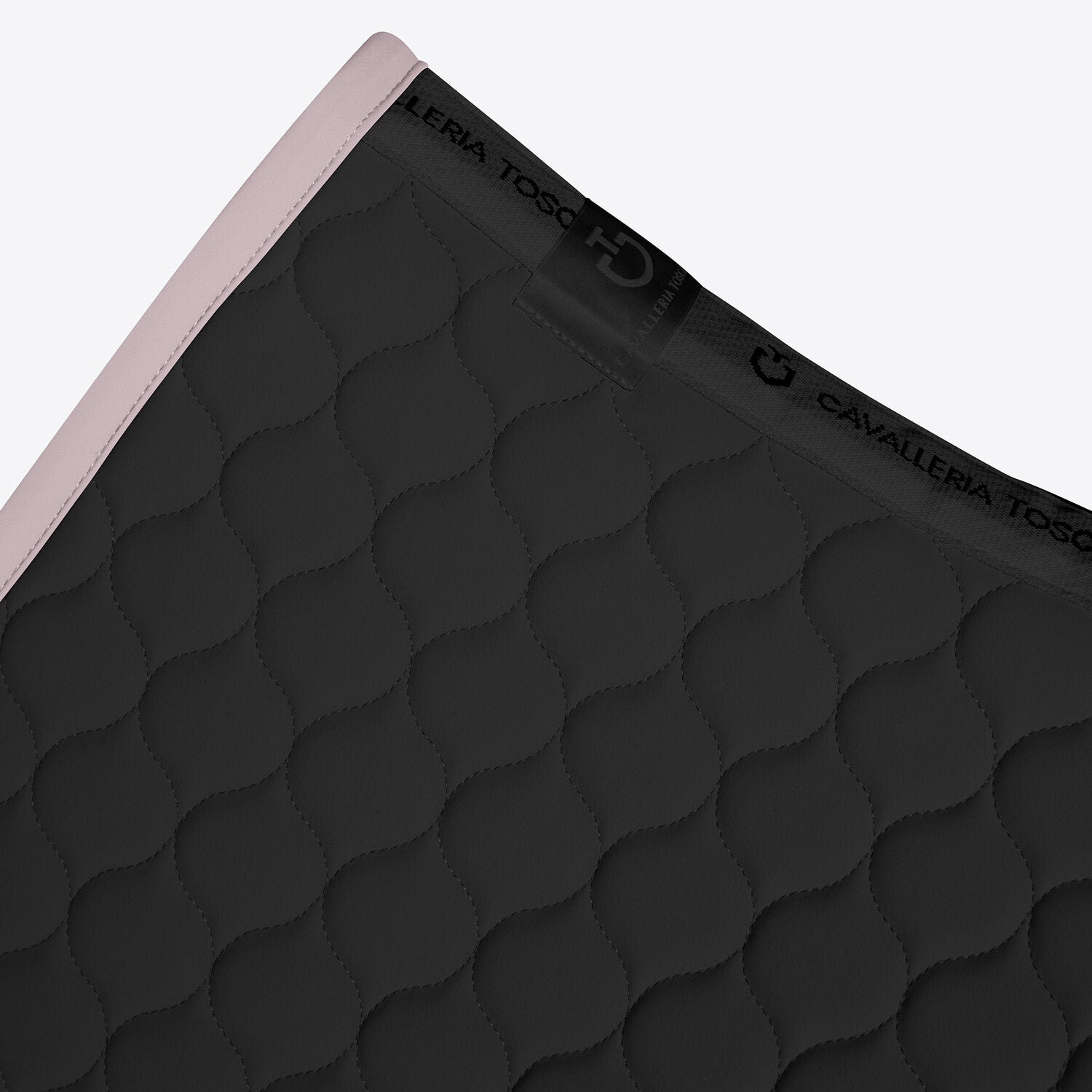 Tapis de selle Circular Quilted Cavalleria Toscana – Noir galon et logo Violet Ice
