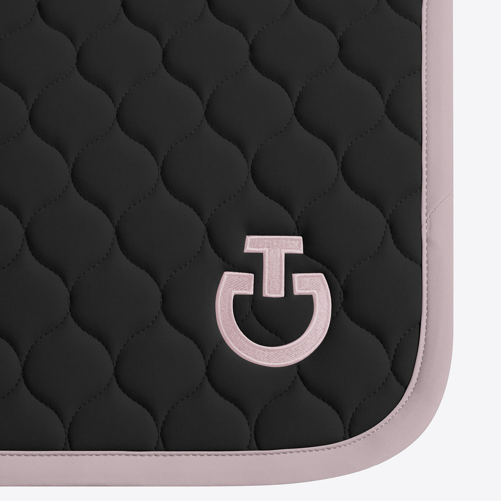 Tapis de selle Circular Quilted Cavalleria Toscana – Noir galon et logo Violet Ice