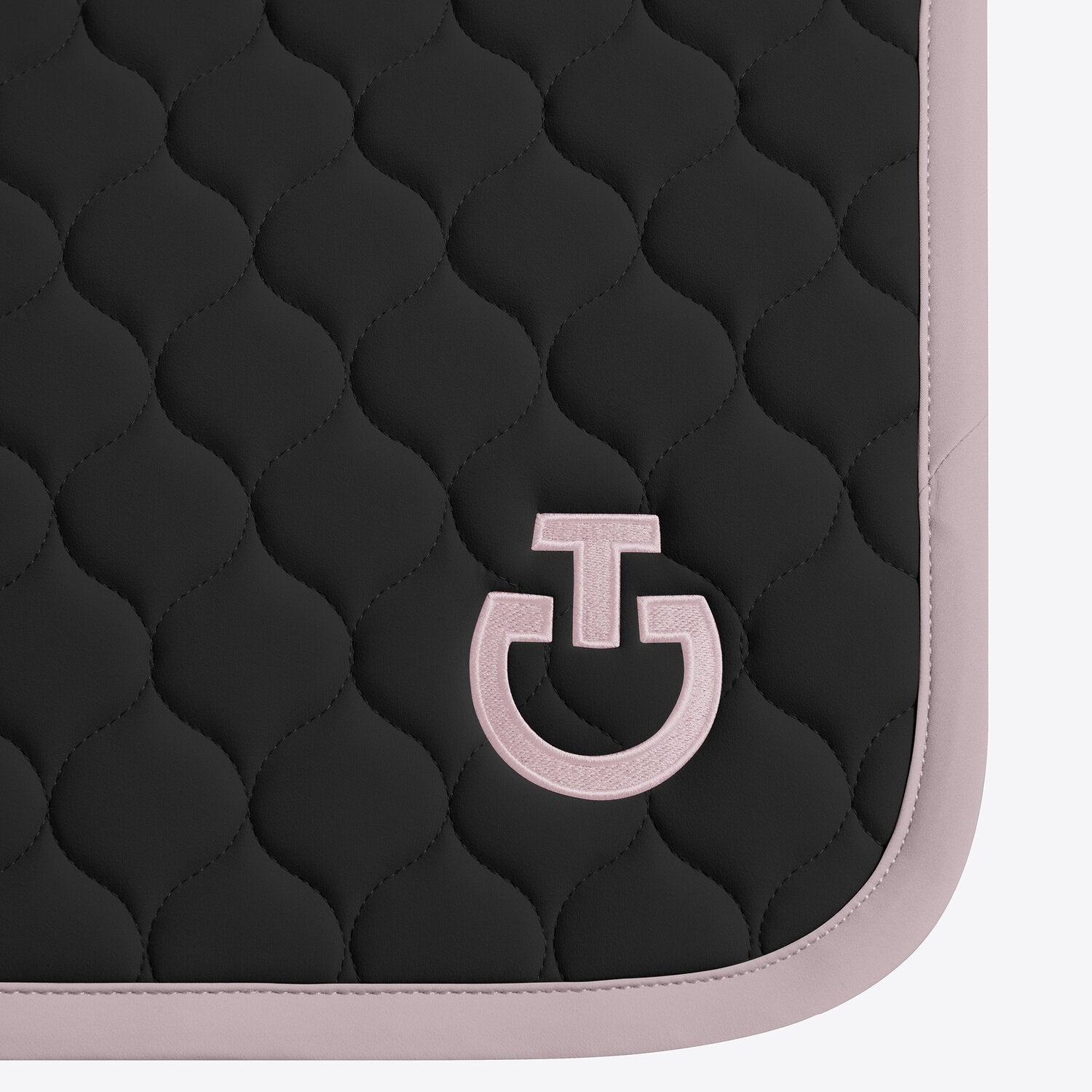Tapis de selle Circular Quilted Cavalleria Toscana – Noir galon et logo Violet Ice