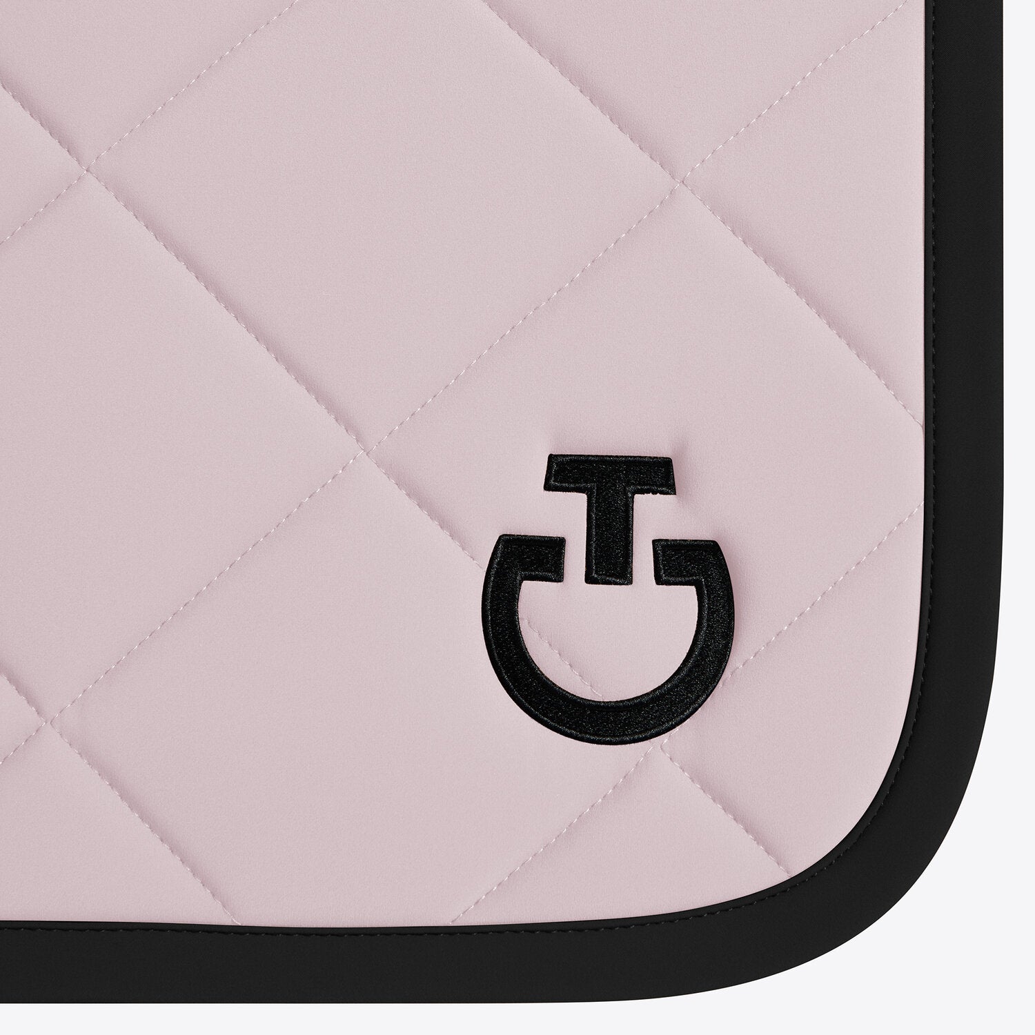 Tapis de selle Cavalleria Toscana Diamond quilted en jersey - Violet Ice galon Noir