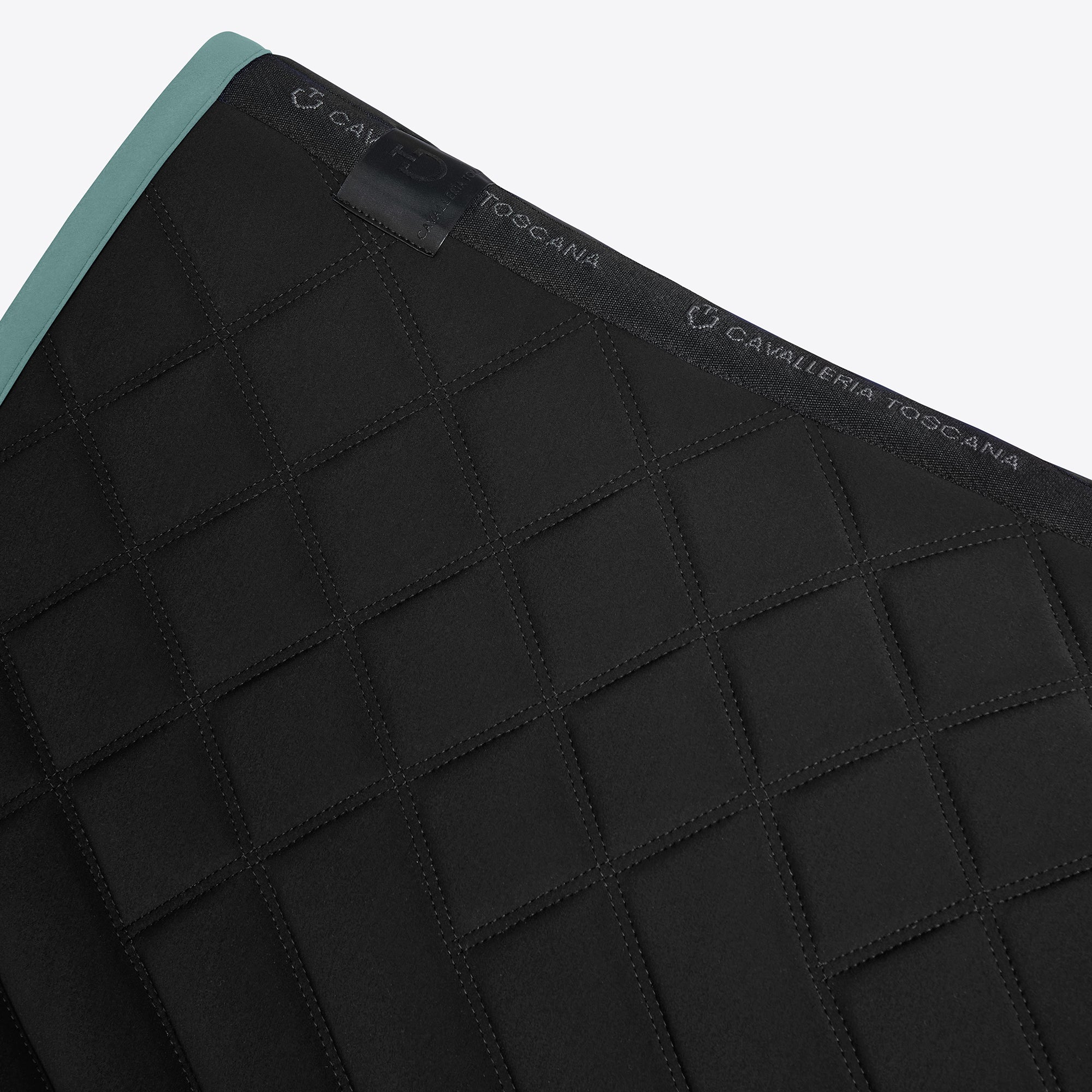 Tapis de selle de saut Diamond and Lines Cavalleria Toscana – Noir galon et logo Mint Green