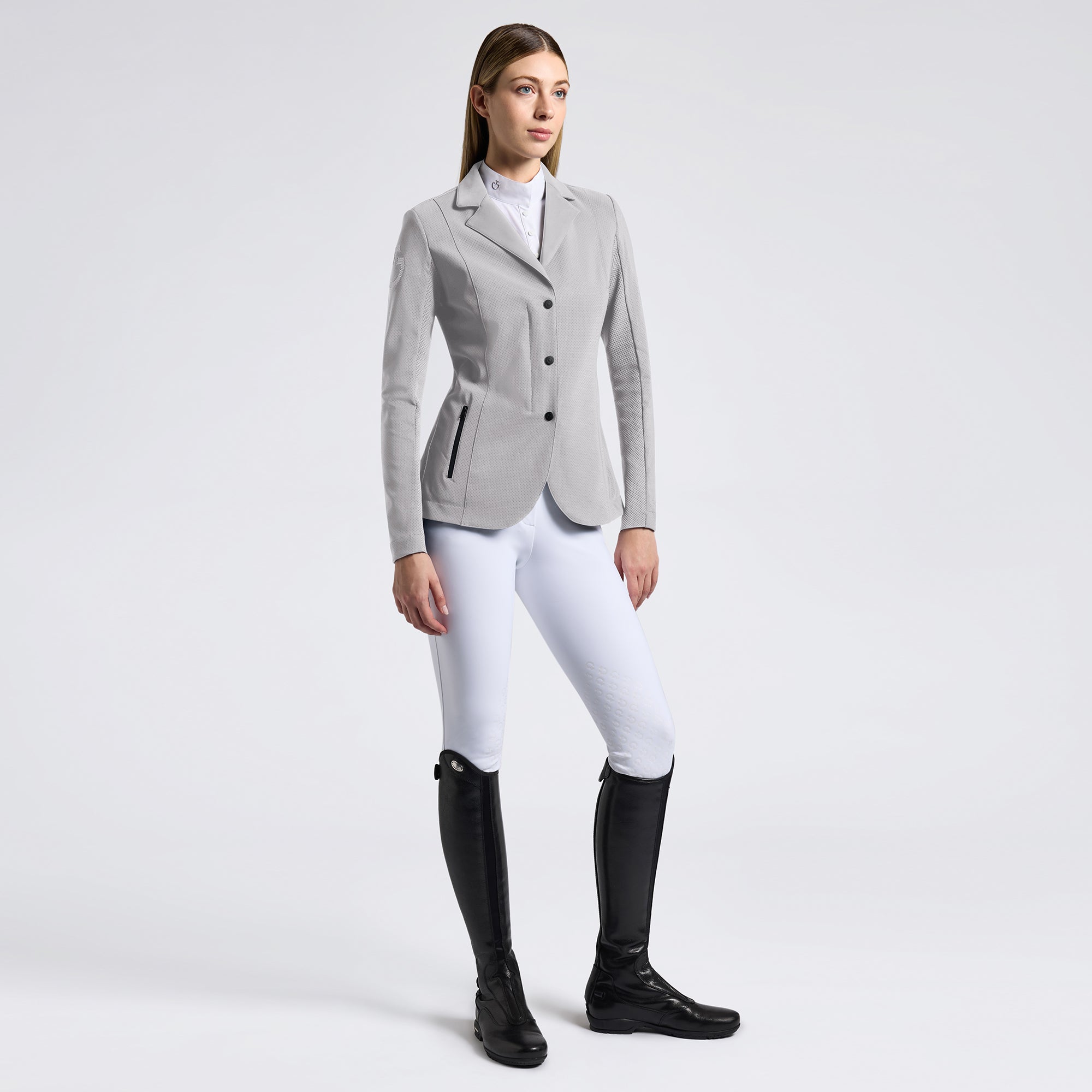 Veste de compétition perforée femme Cavalleria Toscana Revolution – Gris Clair